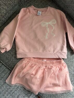 Carter's Pink Girls' Sweater with White Bow Detail